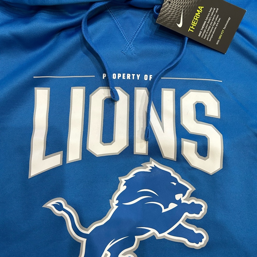 NEW MENS SIZE XL NIKE THERMA DETROIT LIONS FOOTBALL TRAINING HOODIE SWEATSHIRT